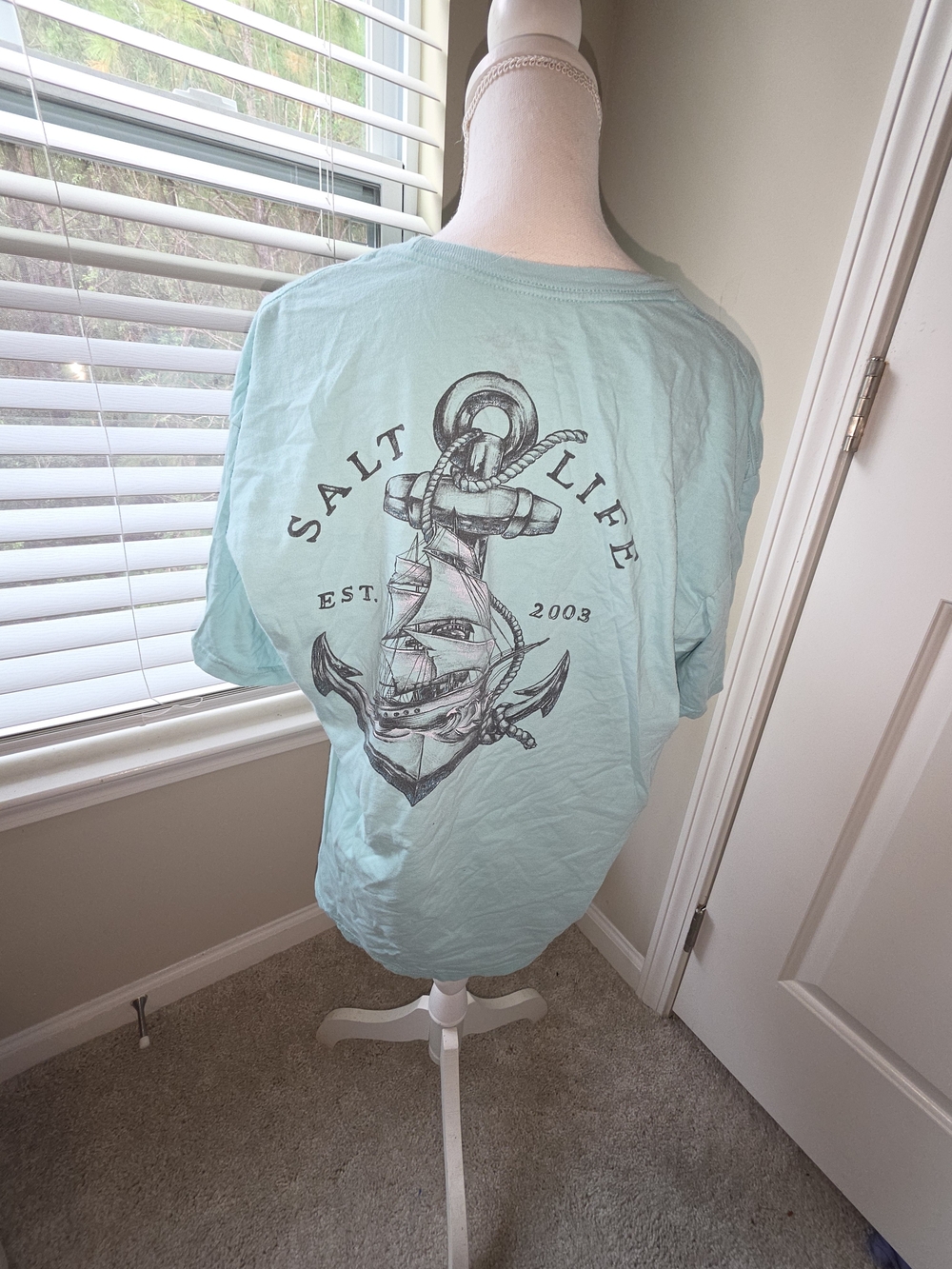 Salt Life Mens Sea Anchor Graphic Tee - Teal